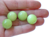 16mm Moonglow Lucite Beads Honeydew Green Beads Round Beads Vintage Beads Old New Stock Plastic Round Beads