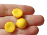 14mm Cabochons Bright And Sunny Round Yellow Cabs Vintage Lucite Cabs Japanese Lucite Cabs Flat Back Cabochons Plastic Dome Cabochons