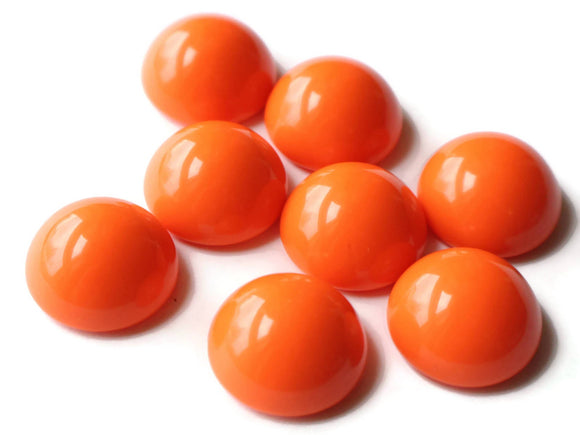 20mm Bright Orange Vintage Japanese Lucite Cabochons Round Dome Flat Back Cabochons