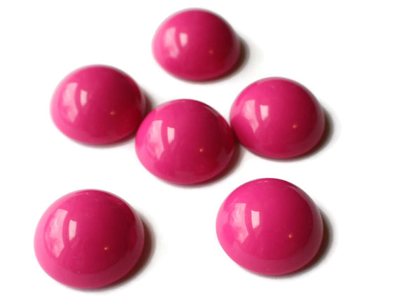 Bright Pink Cabochon 25mm Round Cabochons Vintage Lucite Cabs Japanese Lucite Cabs Plastic Cabochons Dome Cabochons Flat Back Cabochons