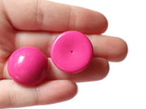 Bright Pink Cabochon 25mm Round Cabochons Vintage Lucite Cabs Japanese Lucite Cabs Plastic Cabochons Dome Cabochons Flat Back Cabochons