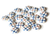 13mm Two Hole Buttons Blue Buttons Tartan Plaid Buttons Round Buttons Wooden Buttons Wood Buttons Jewelry Making Sewing Supplies