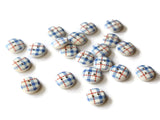 13mm Two Hole Buttons Blue Buttons Tartan Plaid Buttons Round Buttons Wooden Buttons Wood Buttons Jewelry Making Sewing Supplies