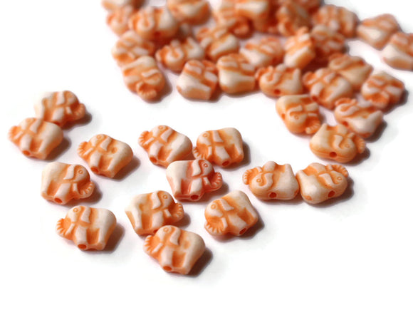 Orange Elephants Tiny Beads Plastic Beads Acrylic Animal Beads Miniature Animal Beads Jewelry Making Beading Supplies