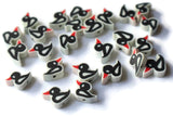 Black Duck Beads Clay Duck Beads Polymer Clay Beads Black Bird Beads Duckling Beads Waterfowl Beads Small Jewelry Making Smileyboy Beading