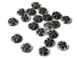 15mm Resin Black Flower Charms Clear Plastic Pendants Drop Beads Flat Round Sun Burst Charm Craft Supplies Small Charms Jewelry Making