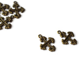 20mm Cross Antique Bronze Zinc Alloy Fleur De Lis Cross Pendant Christian Charm Religious Charm Easter Charm Good Friday Charm Smileyboy