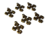 20mm Cross Antique Bronze Zinc Alloy Fleur De Lis Cross Pendant Christian Charm Religious Charm Easter Charm Good Friday Charm Smileyboy
