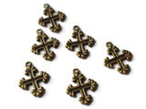 20mm Cross Antique Bronze Zinc Alloy Fleur De Lis Cross Pendant Christian Charm Religious Charm Easter Charm Good Friday Charm Smileyboy