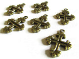 20mm Cross Antique Bronze Zinc Alloy Fleur De Lis Cross Pendant Christian Charm Religious Charm Easter Charm Good Friday Charm Smileyboy
