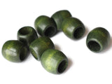 17mm Wooden Barrel Beads Large Hole Beads Green Vintage Wood Beads Chunky Beads Macrame Beads Loose Beads Smileyboy Beading Supplies