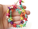 39 15mm Howlite Starfish Beads Gemstone Beads Dyed Beads Mixed Color Beads Multicolor Beads Jewelry Making Beading Supplies Stone Beads