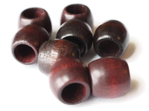8 17mm Wooden Barrel Beads Large Hole Beads Dark Brown Vintage Wood Beads Chunky Beads Macrame Beads Loose Bead Smileyboy Beading Supplies
