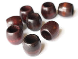 8 17mm Wooden Barrel Beads Large Hole Beads Dark Brown Vintage Wood Beads Chunky Beads Macrame Beads Loose Bead Smileyboy Beading Supplies