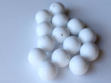14 14mm White Vintage Lucite Round Beads Loose Seamless Jewelry Beads