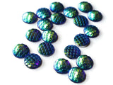 12mm Blue Scale Cabochons Mermaid Scale Cab Dragon Cabochons Fish Cabochons Acrylic Cabochons Jewelry Suppleis Plastic Cabochons