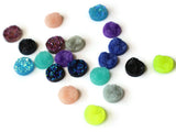 20 12mm Assorted Color Faux Druzy Cabochons Mixed Resin Druzy Cabochons Round Flat Back Cabochons