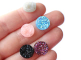 20 12mm Assorted Color Faux Druzy Cabochons Mixed Resin Druzy Cabochons Round Flat Back Cabochons
