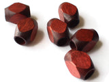 25mm Reddish Brown Large Hole Wood Beads Vintage Macrame Beads Wooden Beads Rectangle Beads Cube Beads Faceted Beads Jewelry Making