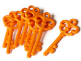 62mm Orange Skeleton Key Charms Plastic Key Pendants Acrylic Key Beads Jewelry Making Beading supplies