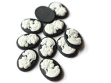 18x13mm Cabochons Black Cameos Flat Back Cameo Cabochons Victorian Cabochons Woman Face Cameo Cabs Mosaic Craft Supplies Jewelry Making