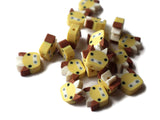 Yellow Cow Beads Cow Head Beads Miniature Animal Beads Polymer Clay Beads Jewelry Making Cute Beads Kawaii Beads Zoo Beads Smileyboy