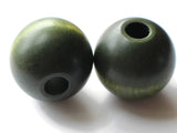 45mm x 42mm Large Round Beads Green Wood Beads Vintage Macrame Beads Decor Beads New Old Stock Limited Quantity Craft Supplies Smileyboy