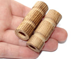 48mm Long Wood Tube Beads Vintage Macrame Beads Brown Craft Beads New Old Stock Unused Uncirculated Beads Smileyboy Beading Supplies
