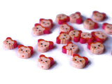 Pink Mouse Head Beads Animal Beads Polymer Clay Beads Cute Beads Kawaii Beads Pink Rat Beads Zoo Beads Miniature Animal Beads Smileyboy