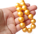 14mm Golden Yellow Faux Pearl Beads Vintage New Old Stock Bead Jewelry Making Beading Supplies Plastic Pearls Acrylic Pearls Made in USA