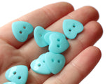 14mm Turquoise Heart Buttons Plastic Buttons Acrylic Buttons Love Buttons Jewelry Making Beading Supply Sewing Supplies Two Hole Buttons