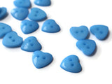 14mm Blue Heart Buttons Plastic Buttons Acrylic Buttons Love Buttons Jewelry Making Beading Supply Sewing Supplies Two Hole Buttons