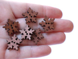 19mm Wooden Snowflake Buttons Two Hole Buttons Wood Buttons Brown Button Snow Flake Buttons Winter Buttons Scrapbook and Sewing Supplies