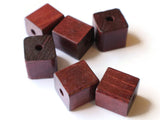 20mm Wood Cube Beads Wooden Cubes Macrame Jewelry Making Beading Supplies Large Hole Beads Vintage Reddish Brown Natural Wood Grain Beads