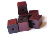 20mm Wood Cube Beads Wooden Cubes Macrame Jewelry Making Beading Supplies Large Hole Beads Vintage Reddish Brown Natural Wood Grain Beads