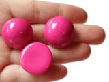 Bright Pink Cabochon 25mm Round Cabochons Vintage Lucite Cabs Japanese Lucite Cabs Plastic Cabochons Dome Cabochons Flat Back Cabochons