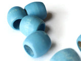 17mm Wooden Barrel Beads Large Hole Beads Sky Blue Vintage Wood Beads Chunky Beads Macrame Beads Loose Beads Smileyboy Beading Supplies