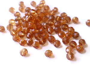 8mm Orange Beads Faceted Round Beads Orange Acrylic Beads Orange Plastic Beads Clear Orange Beads Jewelry Making Beading Supplies