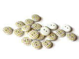 13mm Yellow Buttons Tartan Plaid Buttons Two Hole Buttons Round Buttons Wooden Buttons jewelry Making Sewing Supplies White Buttons