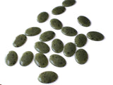 25mm x 17mm Green Oval Moss Agate Vintage Japanese Lucite Cabochons