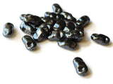 17mm Black Beads Grey Beads Hematite Look Beads Twisted Beads Oval Beads Vintage Plastic Bead Loose Beads Jewelry Making Beading Supplies