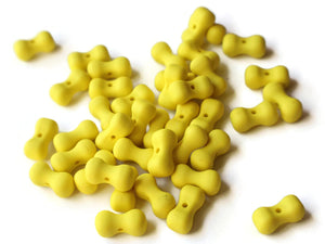 17mm Yellow Beads Peanut Beads Bow Tie Beads Dog Bone Beads Plastic Beads large Beads Bright Beads Jewelry Making Beading Supplies
