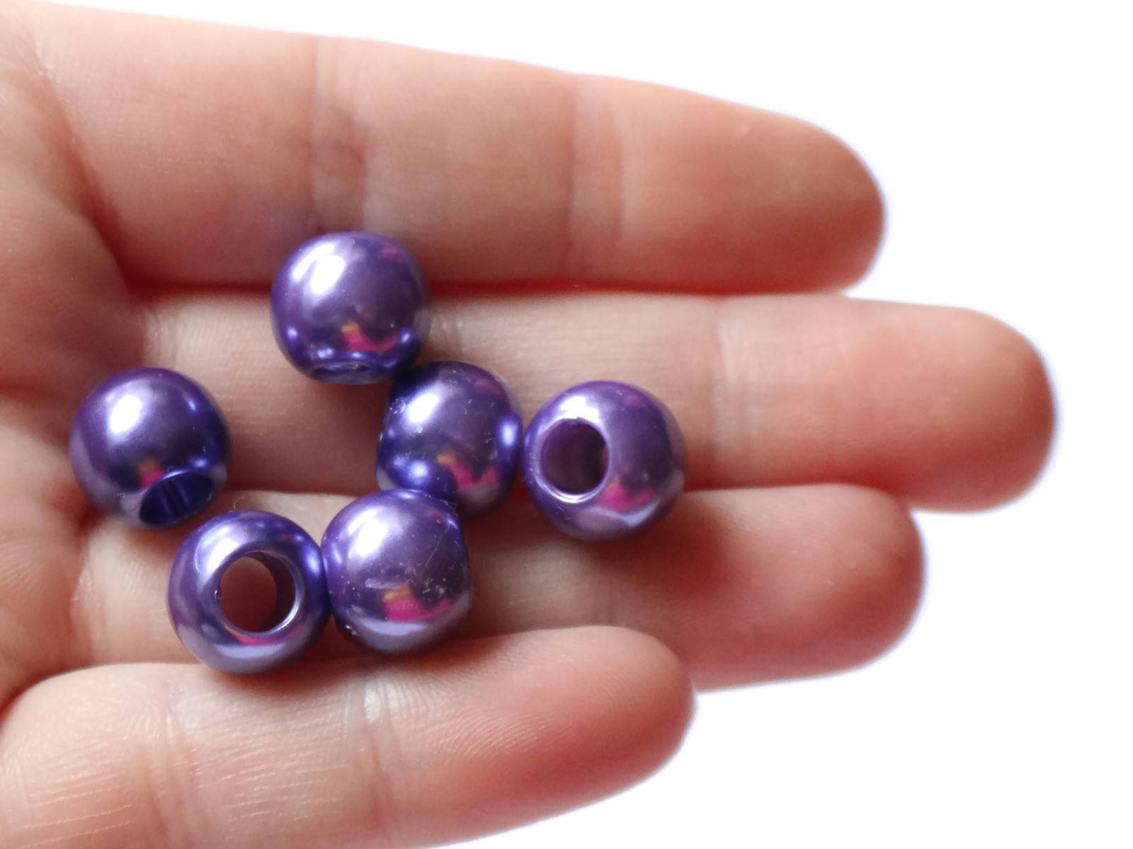 Acrylic Abs Pearl Bead with Hole For Kids Chunky Necklace Halloween Purple  Beads for Jewelry Making Loose Pearls A67 6mm to 30mm