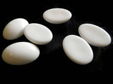 25mm x 18mm White Oval Cabochon Vintage Lucite Cabochons Japanese Lucite Cabs Destash Domed Cabochon Flat Back Cabochon Large Cabochons