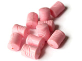 22mm Pink Plastic Tube Beads With Wave Design Vintage Plastic Beads Barbie Pink Beads New Old Stock Beads Chunky Beads Jewelry Making