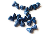 Blue Wooden Bell Beads 11mm Wood End Beads Vintage Macrame Beads Jewelry Making Beading Supplies Loose Bell Shaped Beads Smileyboy