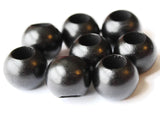 20mm Black Wooden Beads Large Hole Beads Wood Macrame Beads Round Bead Ball Bead Jewelry Making Beading Supplies Lightweight Wood Beads