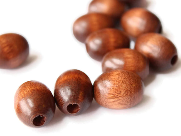 18mm x 14mm Oval Beads Brown Wood Beads Vintage Wooden Macrame Beads Jewelry Making Beading Supplies New Old Stock Loose Beads Smileyboy