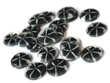 15mm Resin Black Flower Charms Clear Plastic Pendants Drop Beads Flat Round Sun Burst Charm Craft Supplies Small Charms Jewelry Making