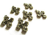 20mm Cross Antique Bronze Zinc Alloy Fleur De Lis Cross Pendant Christian Charm Religious Charm Easter Charm Good Friday Charm Smileyboy